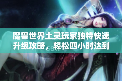 魔兽世界土灵玩家独特快速升级攻略，轻松四小时达到70级