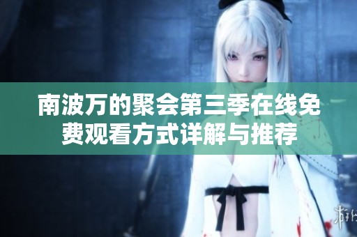 南波万的聚会第三季在线免费观看方式详解与推荐