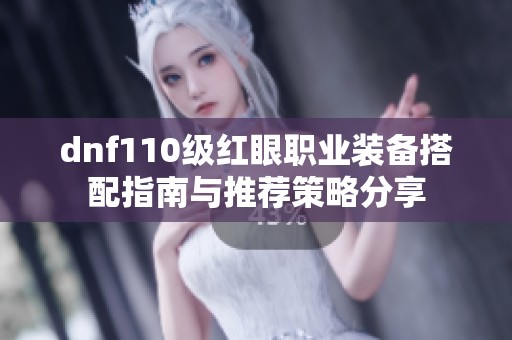 dnf110级红眼职业装备搭配指南与推荐策略分享
