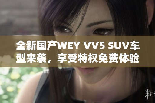 全新国产WEY VV5 SUV车型来袭，享受特权免费体验！