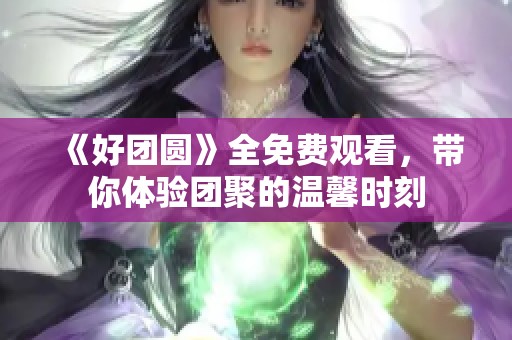 《好团圆》全免费观看，带你体验团聚的温馨时刻