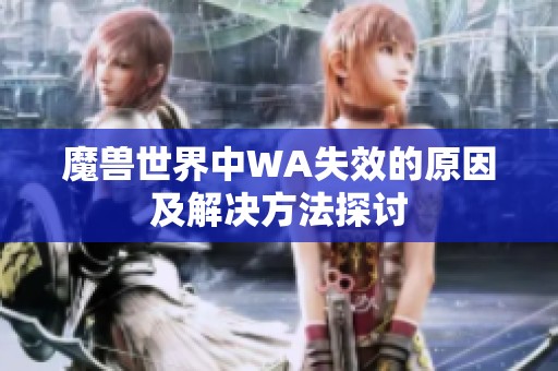 魔兽世界中WA失效的原因及解决方法探讨