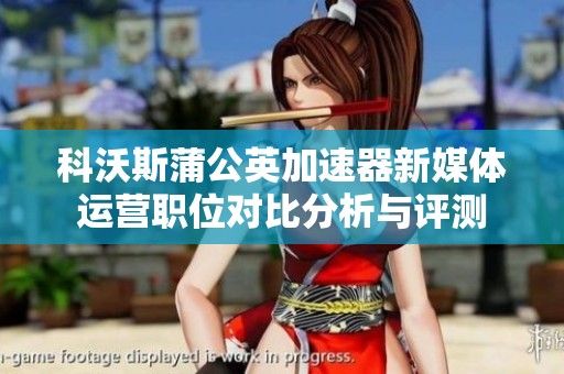 科沃斯蒲公英加速器新媒体运营职位对比分析与评测