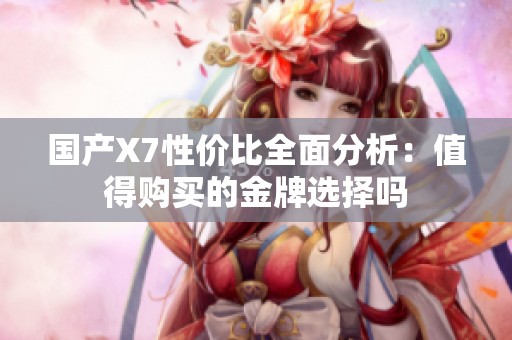 国产X7性价比全面分析：值得购买的金牌选择吗