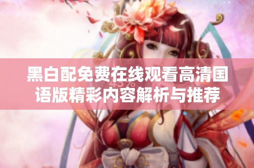 黑白配免费在线观看高清国语版精彩内容解析与推荐