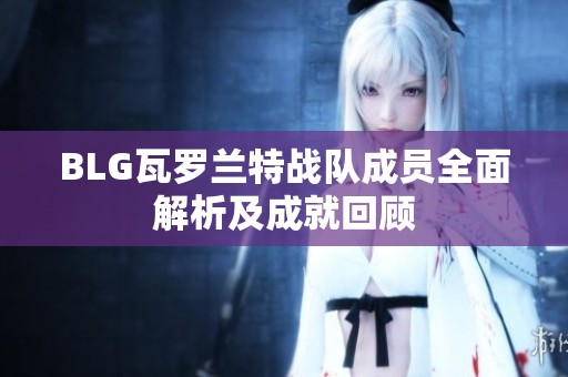 BLG瓦罗兰特战队成员全面解析及成就回顾