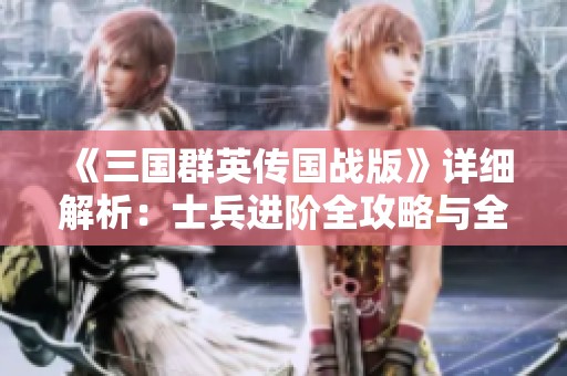 《三国群英传国战版》详细解析：士兵进阶全攻略与全面一览表