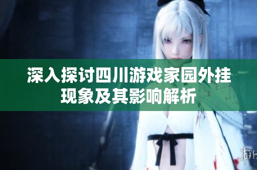 深入探讨四川游戏家园外挂现象及其影响解析