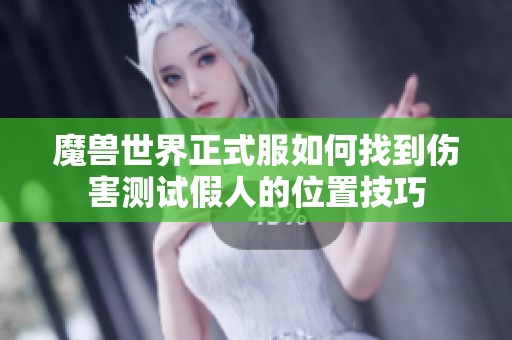魔兽世界正式服如何找到伤害测试假人的位置技巧