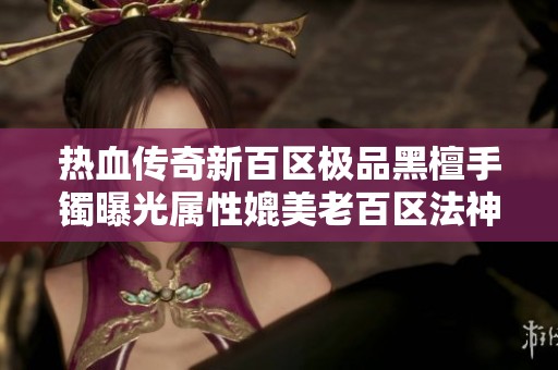 热血传奇新百区极品黑檀手镯曝光属性媲美老百区法神级别