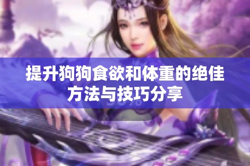 提升狗狗食欲和体重的绝佳方法与技巧分享