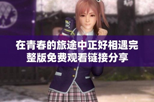 在青春的旅途中正好相遇完整版免费观看链接分享