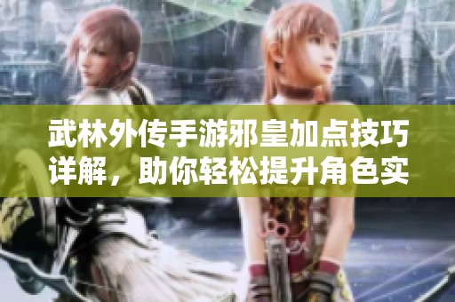武林外传手游邪皇加点技巧详解，助你轻松提升角色实力