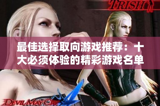 最佳选择取向游戏推荐：十大必须体验的精彩游戏名单