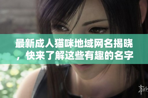 最新成人猫咪地域网名揭晓，快来了解这些有趣的名字！