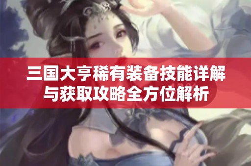 三国大亨稀有装备技能详解与获取攻略全方位解析