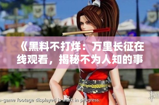 《黑料不打烊：万里长征在线观看，揭秘不为人知的事实》