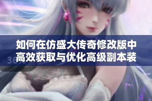 如何在仿盛大传奇修改版中高效获取与优化高级副本装备技巧