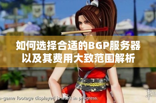如何选择合适的BGP服务器以及其费用大致范围解析