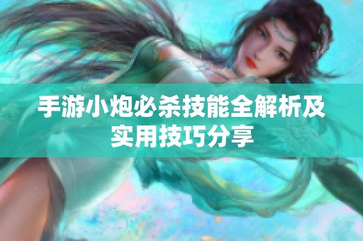 手游小炮必杀技能全解析及实用技巧分享