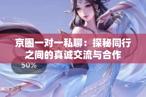 京圈一对一私聊：探秘同行之间的真诚交流与合作