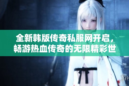 全新韩版传奇私服网开启，畅游热血传奇的无限精彩世界