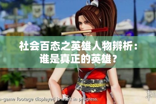 社会百态之英雄人物辨析：谁是真正的英雄？