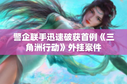 警企联手迅速破获首例《三角洲行动》外挂案件