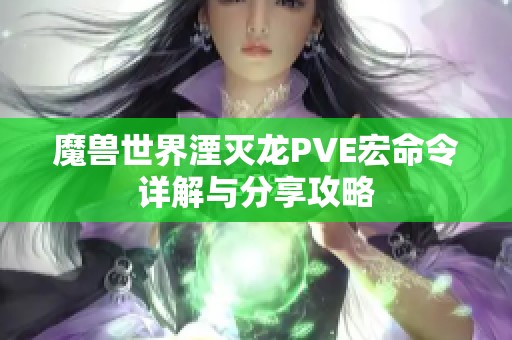 魔兽世界湮灭龙PVE宏命令详解与分享攻略