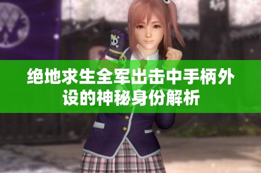 绝地求生全军出击中手柄外设的神秘身份解析