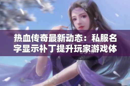 热血传奇最新动态：私服名字显示补丁提升玩家游戏体验
