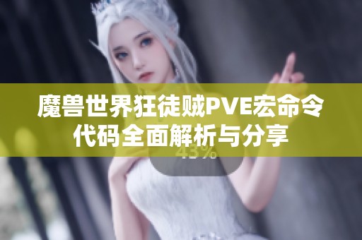 魔兽世界狂徒贼PVE宏命令代码全面解析与分享