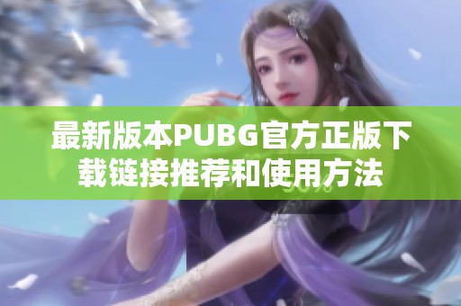 最新版本PUBG官方正版下载链接推荐和使用方法