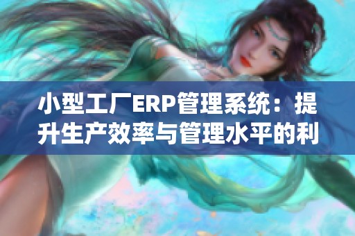 小型工厂ERP管理系统：提升生产效率与管理水平的利器