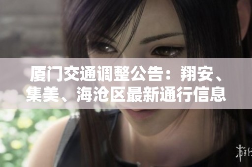 厦门交通调整公告：翔安、集美、海沧区最新通行信息发布