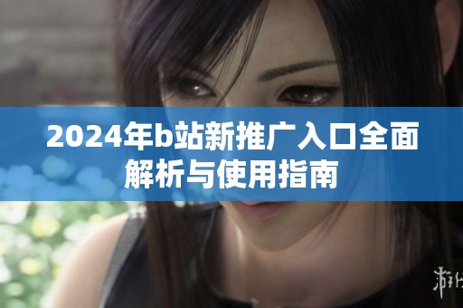 2024年b站新推广入口全面解析与使用指南