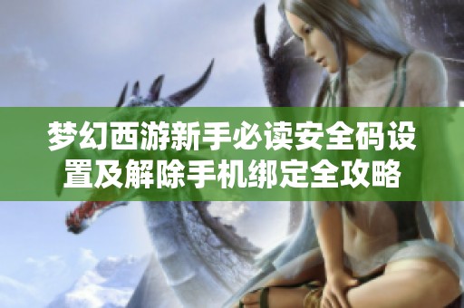 梦幻西游新手必读安全码设置及解除手机绑定全攻略