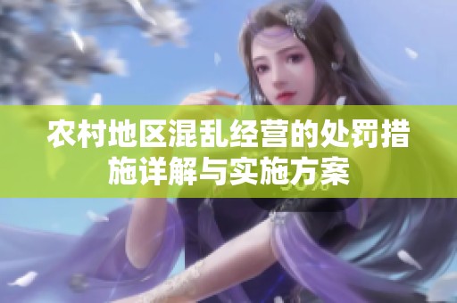 农村地区混乱经营的处罚措施详解与实施方案